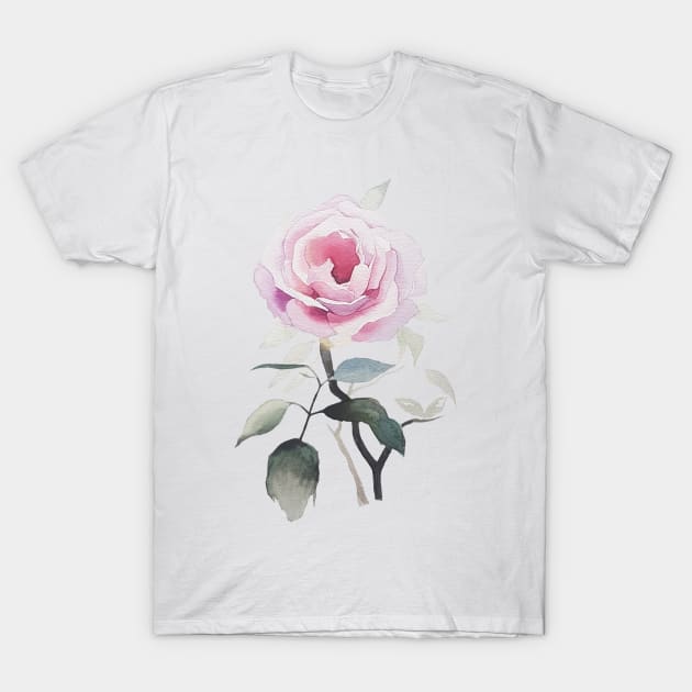 Rose Watercolour T-Shirt by Bergtanne